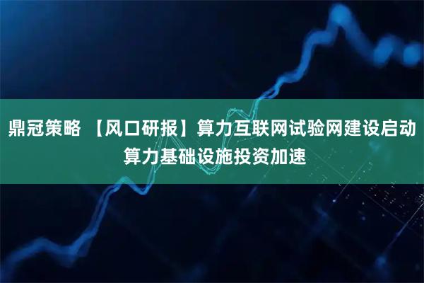 鼎冠策略 【风口研报】算力互联网试验网建设启动 算力基础设施投资加速