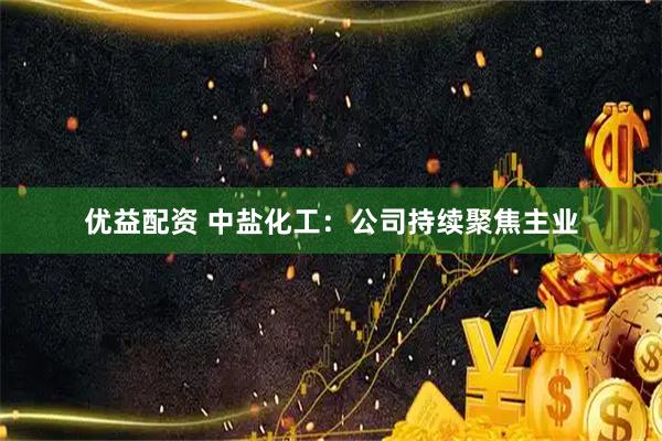 优益配资 中盐化工：公司持续聚焦主业